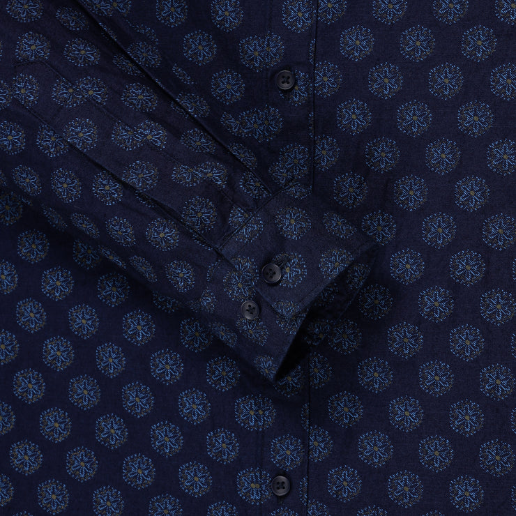 Full Sleeve Shirt - Navy Blue Medallion Print (GP144)