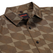 Full-Sleeve Brown Geometric Pattern Shirt (GP204)