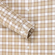 Beige and White Checkered Pattern Full Sleeve Shirt (GP132)