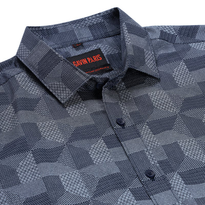 Navy Geometric Full Sleeve Shirt (GP198)