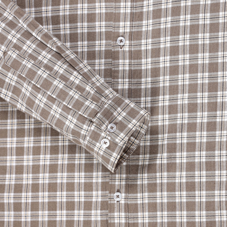 Brown and White Checkered Full Sleeve Shirt (GP142)