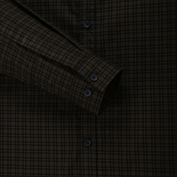 Olive Gingham Check Men's Full Sleeve Shirt (GP279)