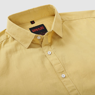 Mustard Yellow Plain Men's Full Sleeve Shirt (GP312)