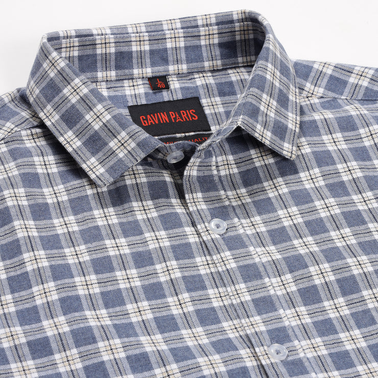 Blue and White Checkered Full Sleeve Shirt (GP141)