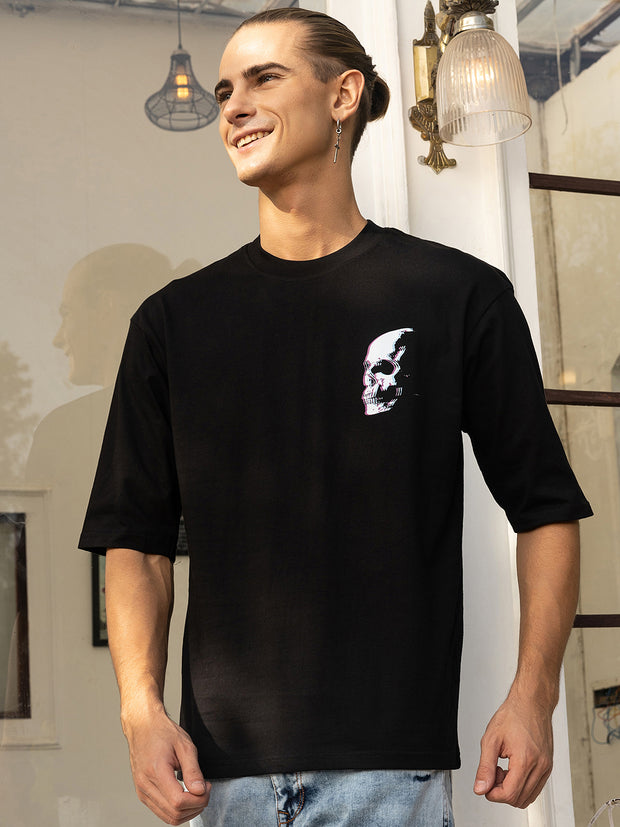 Soulsick Oversized Both Side Printed Black Tee