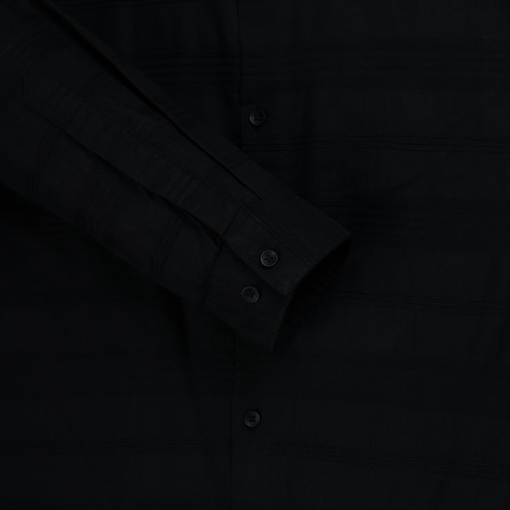 Black Full Sleeve Shirt with Textured Stripes (GP266)