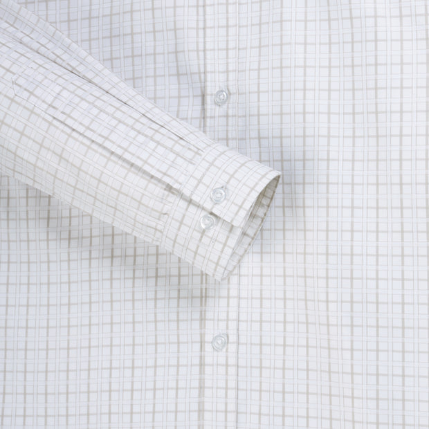 Windowpane Check Full Sleeve Shirt - Light Beige (GP227)