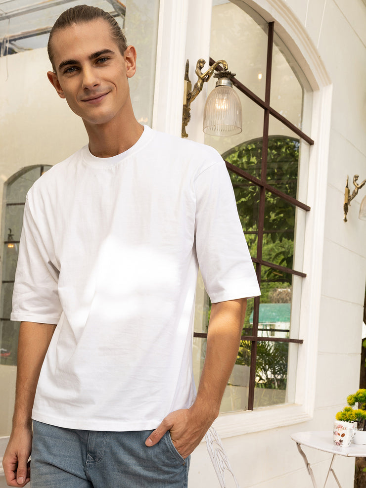 Rapper White Oversized Drop shoulder Tee by Gavin Paris