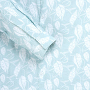 Leaf Print Full Sleeve Shirt - Aqua Blue (GP229)