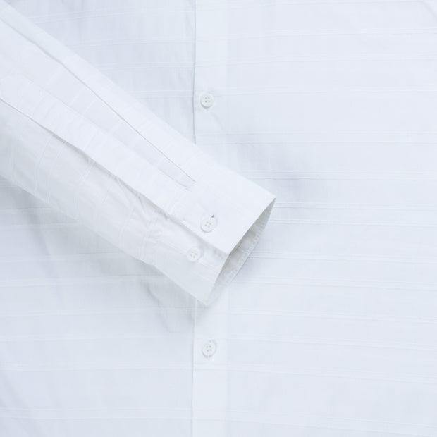 White Full Sleeve Shirt with Textured Stripes (GP269)