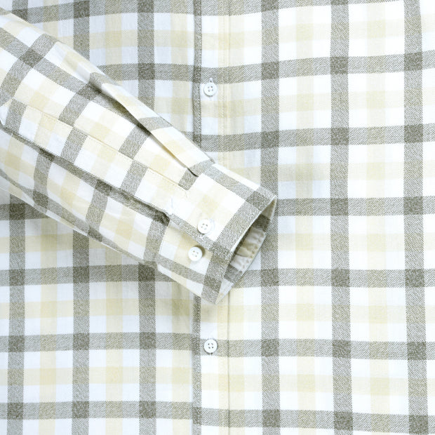 Checkered Full Sleeve Shirt - Beige and Olive (GP225)