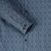 Geometric Print Full Sleeve Shirt - Navy Blue and Grey (GP241)