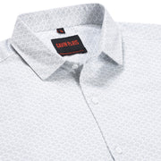 Full Sleeve Shirt - White and Gray Scallop Pattern (GP155)