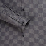 Charcoal Grey Checkered Full Sleeve Shirt (GP253)