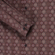 Maroon Hexagonal Pattern Full Sleeve Shirt (GP192)