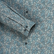 Leaf Print Full Sleeve Shirt - Teal Green (GP223)