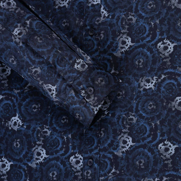 Navy Blue Floral Full Sleeve Shirt (GP189)