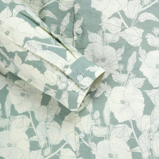 Floral Print Full Sleeve Shirt - Sage Green and Cream (GP233)