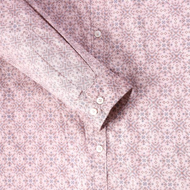 Light Pink Geometric Pattern Full Sleeve Shirt (GP251)