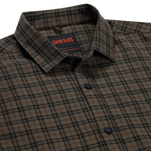 Brown and Black Plain Full Sleeve Shirt (GP165)