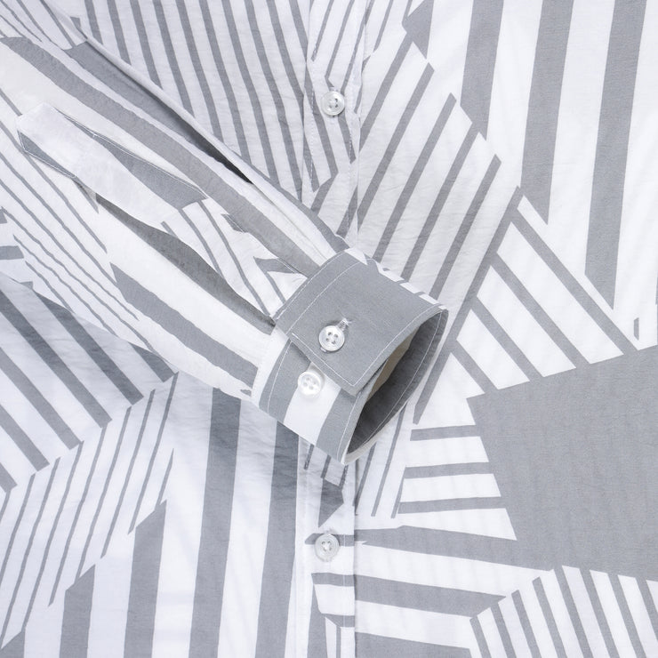 Gray & White Geometric Full Sleeve Shirt(GP168)