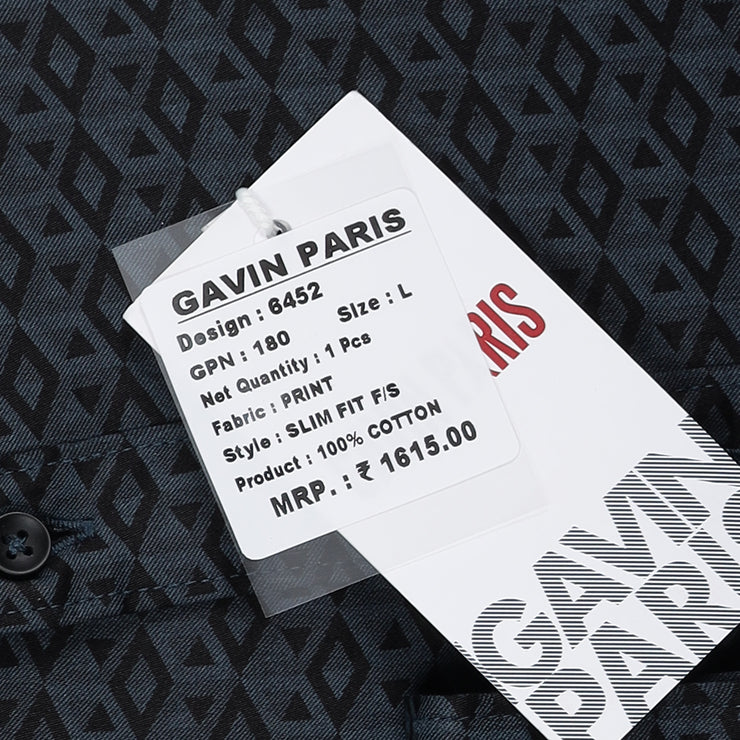 Gavin Paris Premium Dark Geometric Full Sleeve Shirt (GP180)