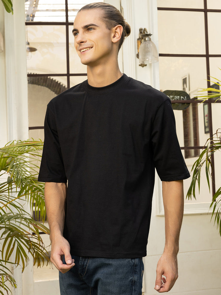 Look Back Black Oversized Tee