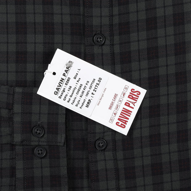 Dark Green and Black Plaid Pattern Full Sleeve Shirt (GP158)