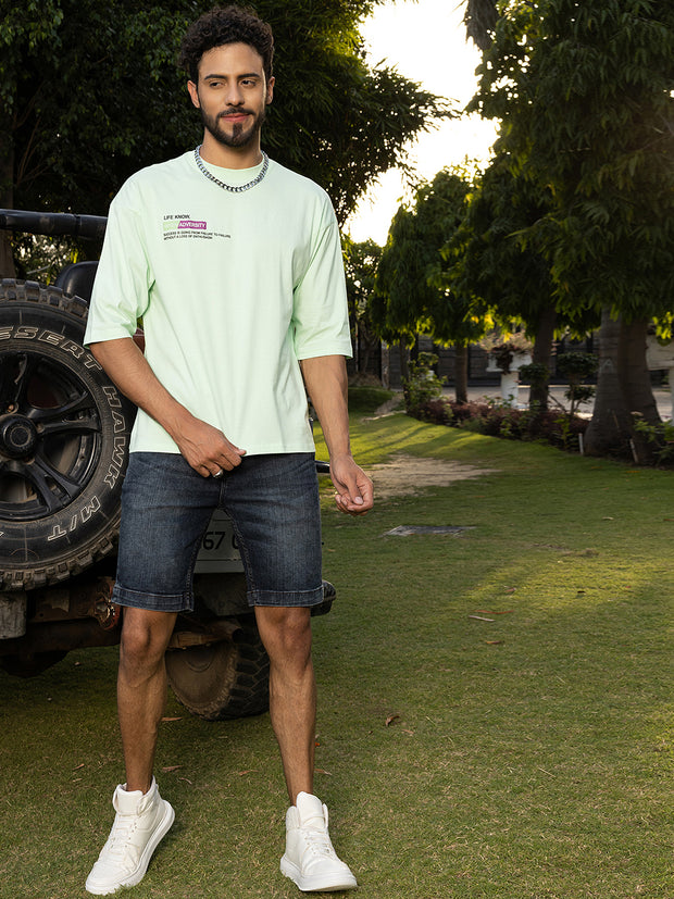 Life Known Sea Green Both Side Printed Oversized Tee by Gavin Paris