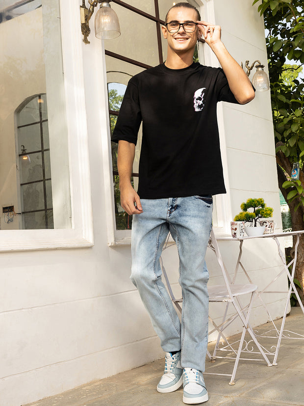 Soulsick Oversized Both Side Printed Black Tee