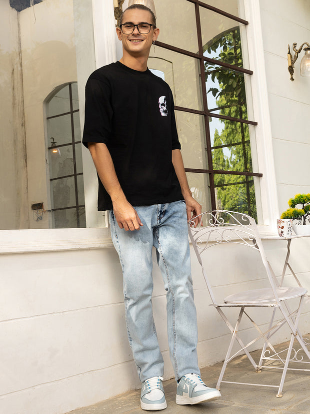 Soulsick Oversized Both Side Printed Black Tee