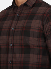 Brown Checkered Full-Sleeve Shirt (GP086)