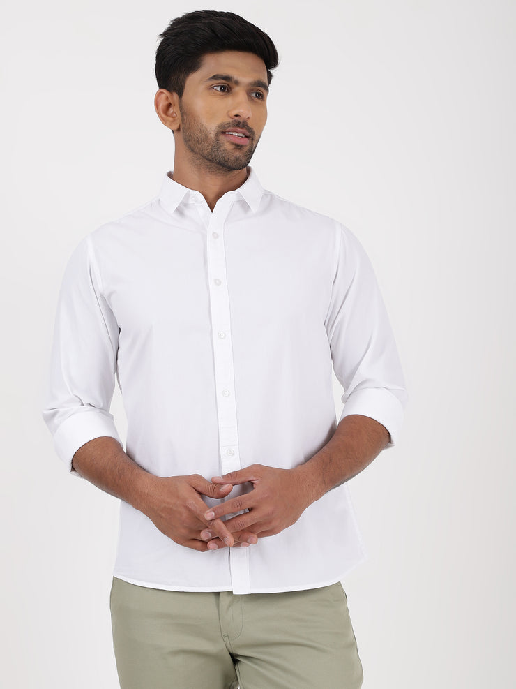 White Solid Full-Sleeve Shirt (GP071)