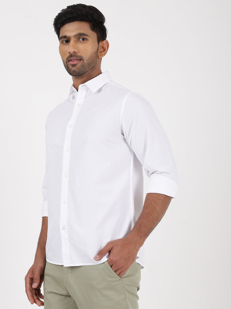 White Solid Full-Sleeve Shirt (GP071)
