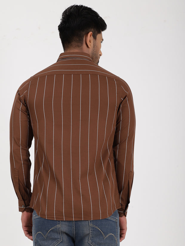 Striped Shirt - Brown & White (GP034)