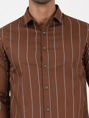 Striped Shirt - Brown & White (GP034)