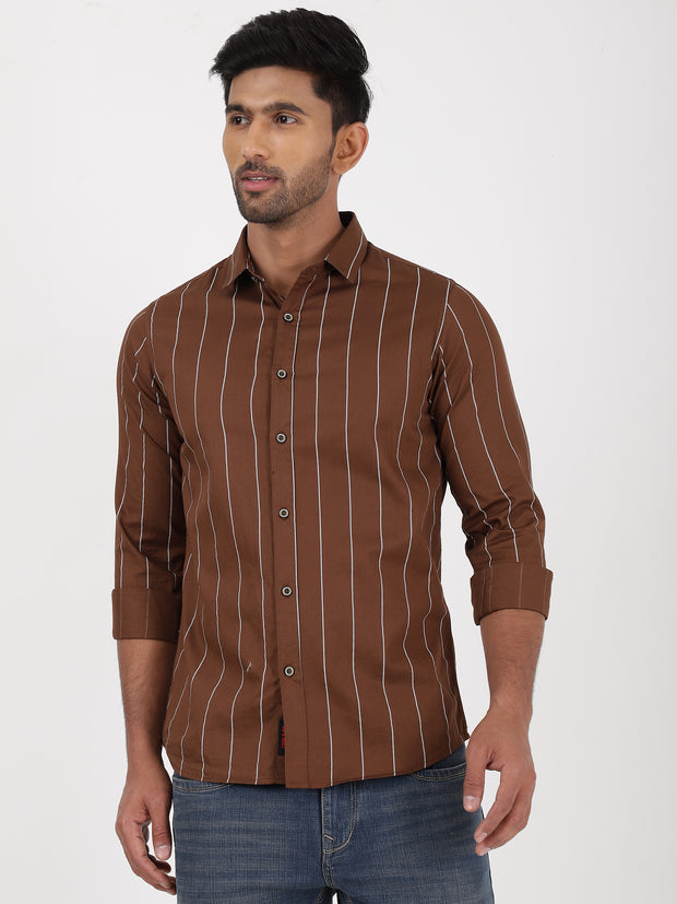 Striped Shirt - Brown & White (GP034)