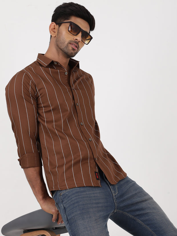 Striped Shirt - Brown & White (GP034)