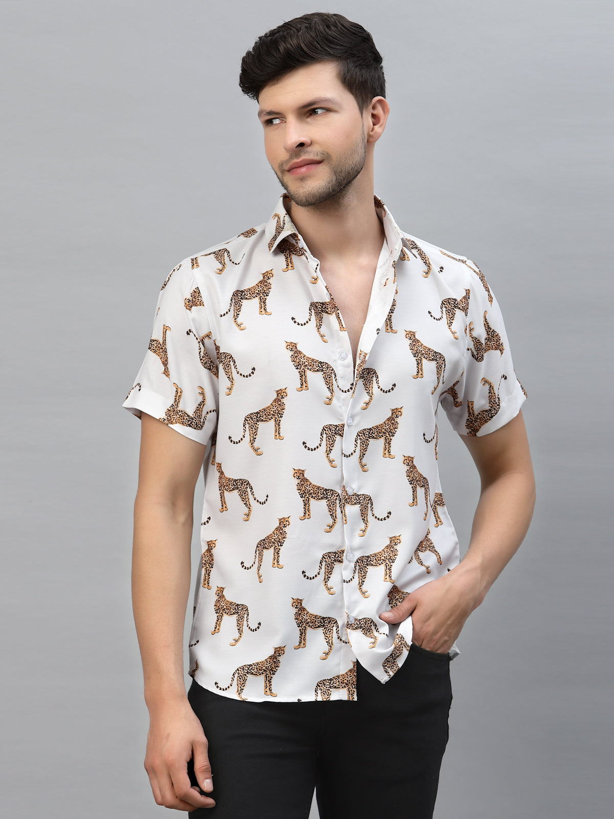 Tiger print half sales shirt